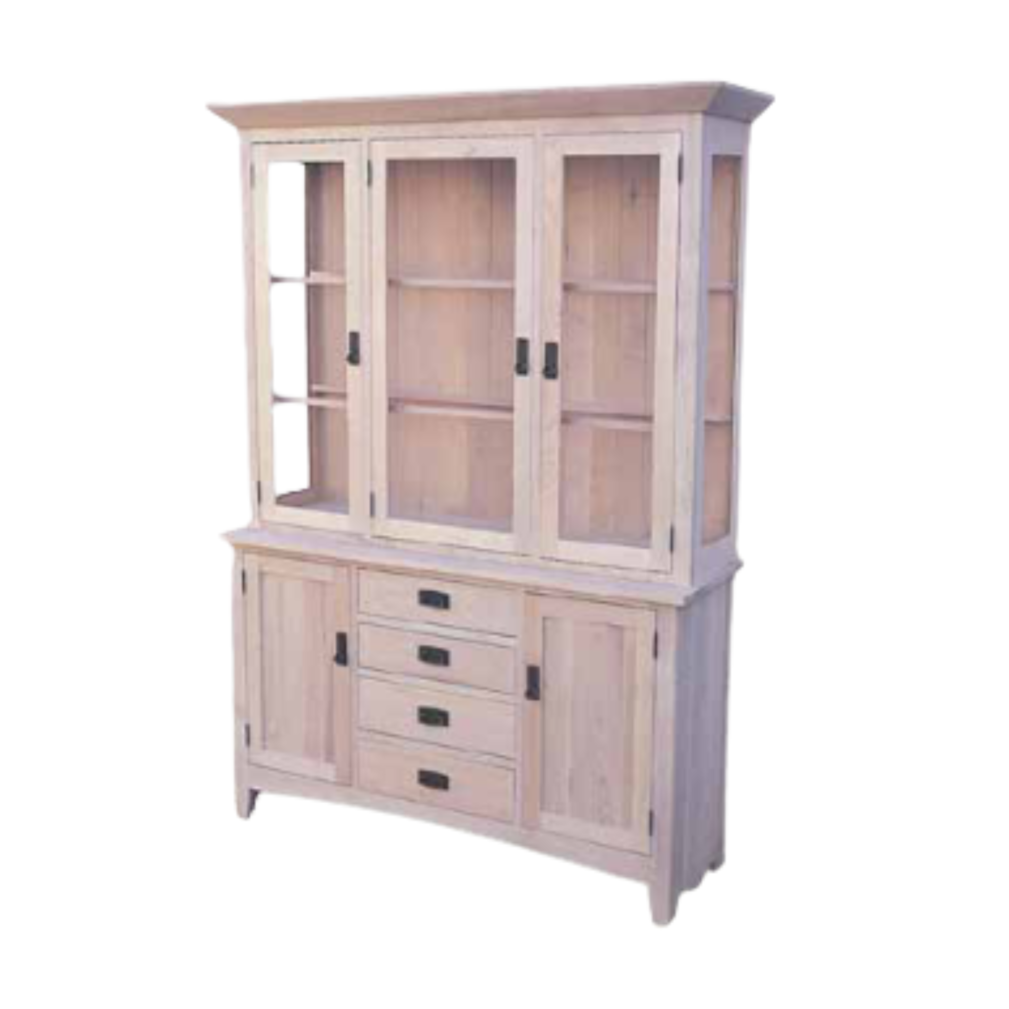 5 Door / 4 Drawer Hutch & Buffet with Crown