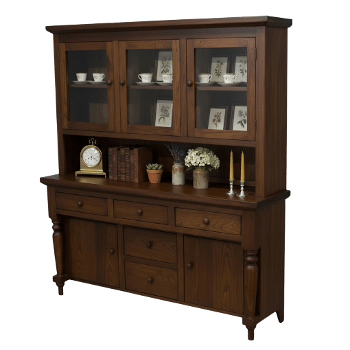 Bevel Top 5 Drawer 2 Door Server with Optional Hutch