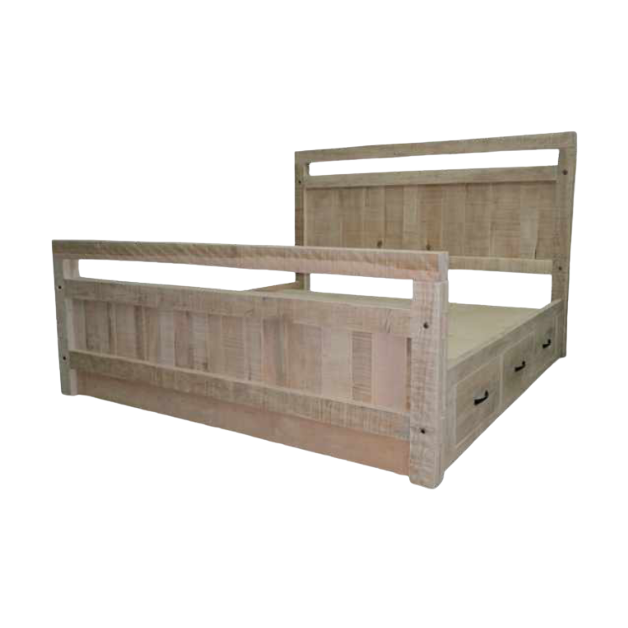 Timber Bed With Drawers