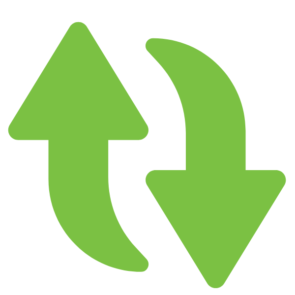 Green switch icon arrows symbol