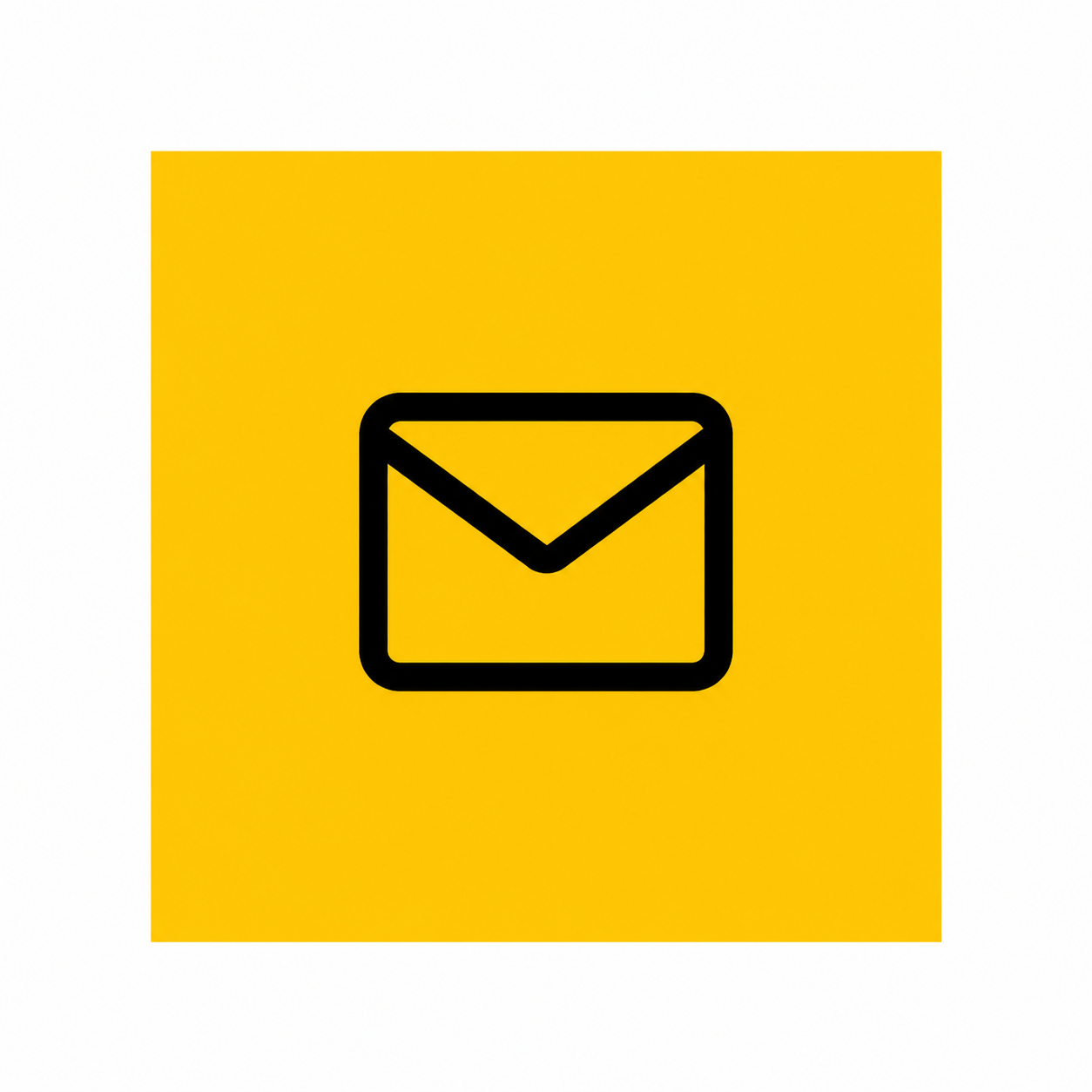 Email icon inside a yellow square background.