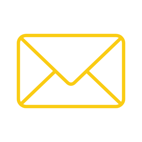 Yellow outline of an envelope on a black background