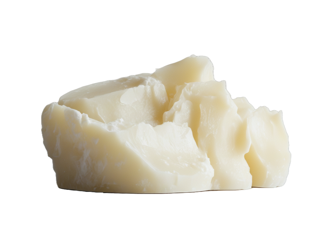A wedge of white cheese with a crumbly texture.