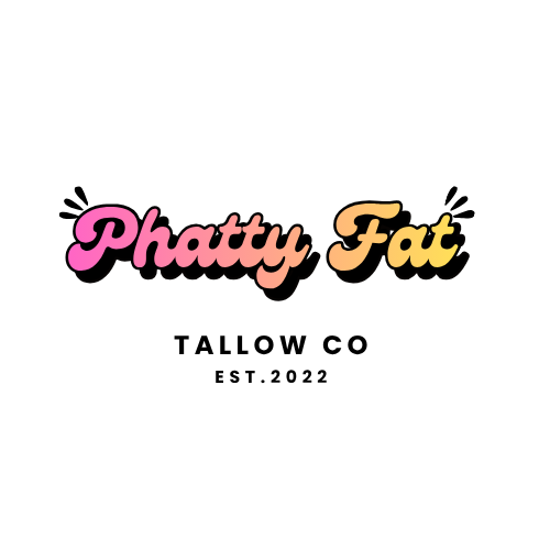 Text reading 'Phatty Fat' in pink and yellow cursive font on a transparent background.