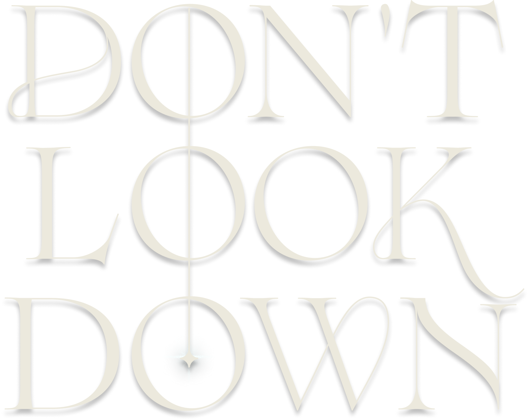 The words "DON'T LOOK" written in stylized, large, outlined black and white letters.