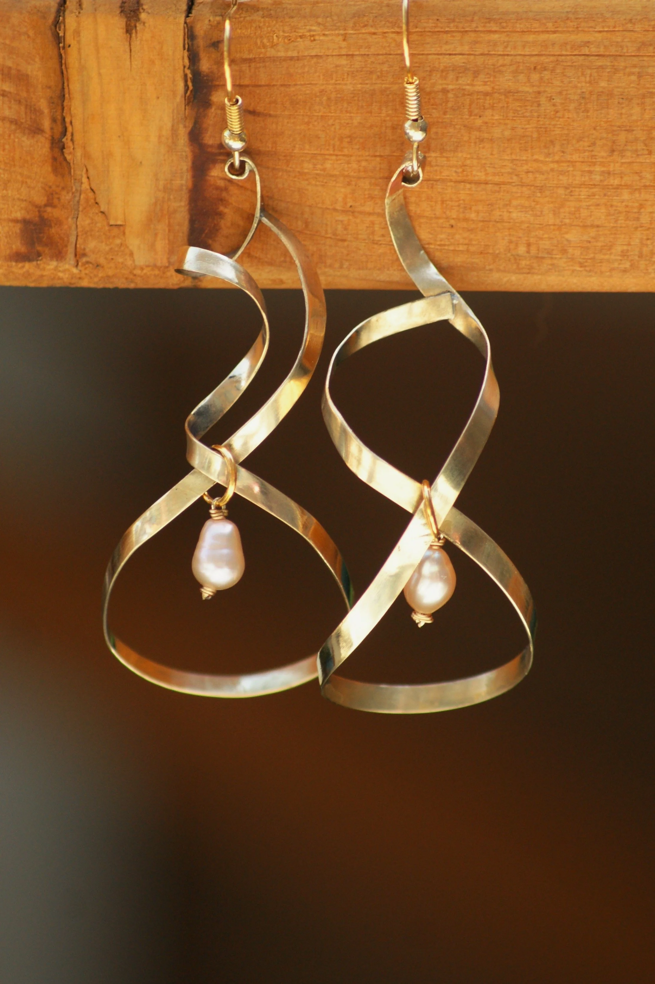 Brass & Pearls Earrings