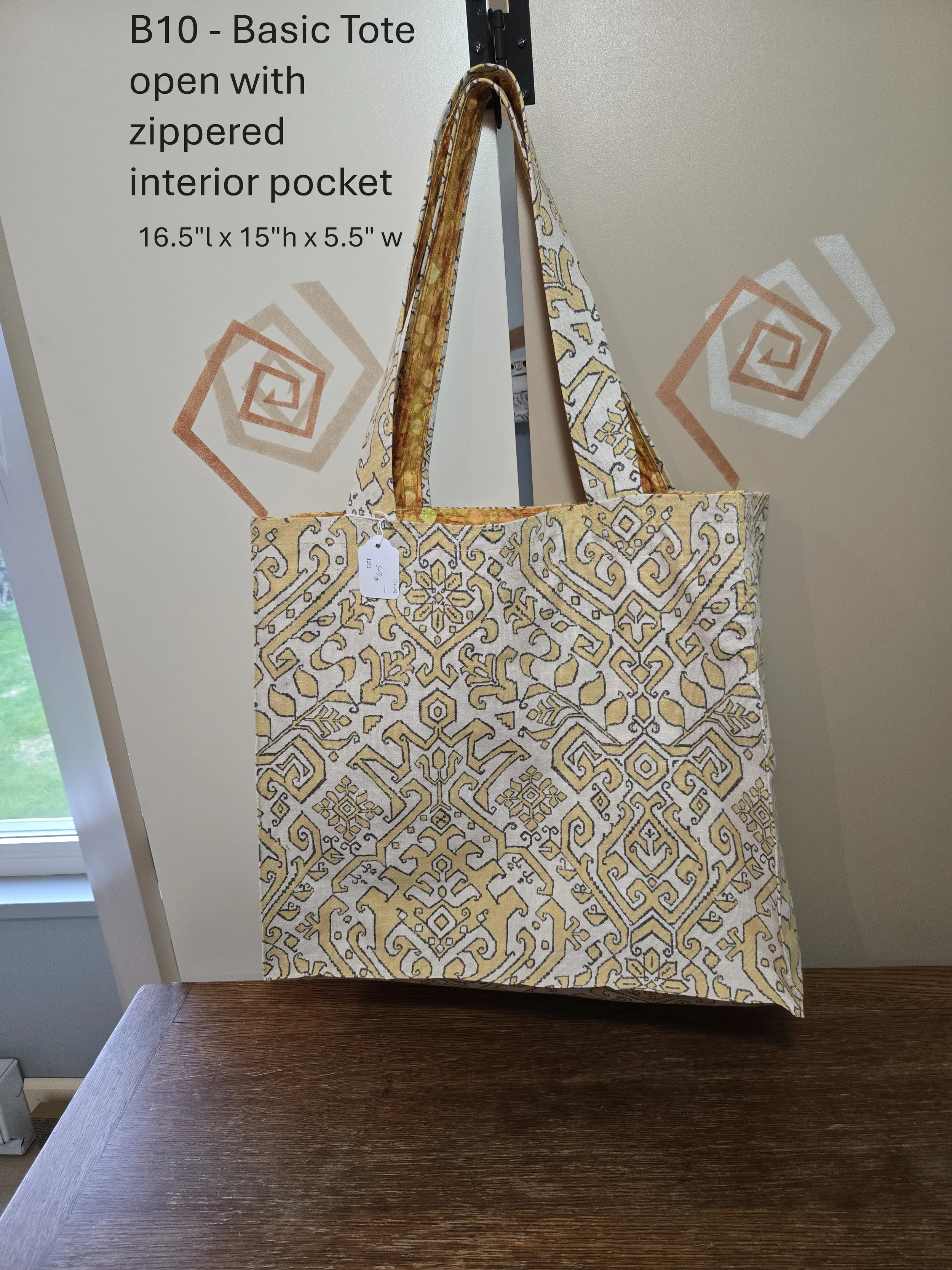 Elegant Handcrafted Tote with Zippered Pocket