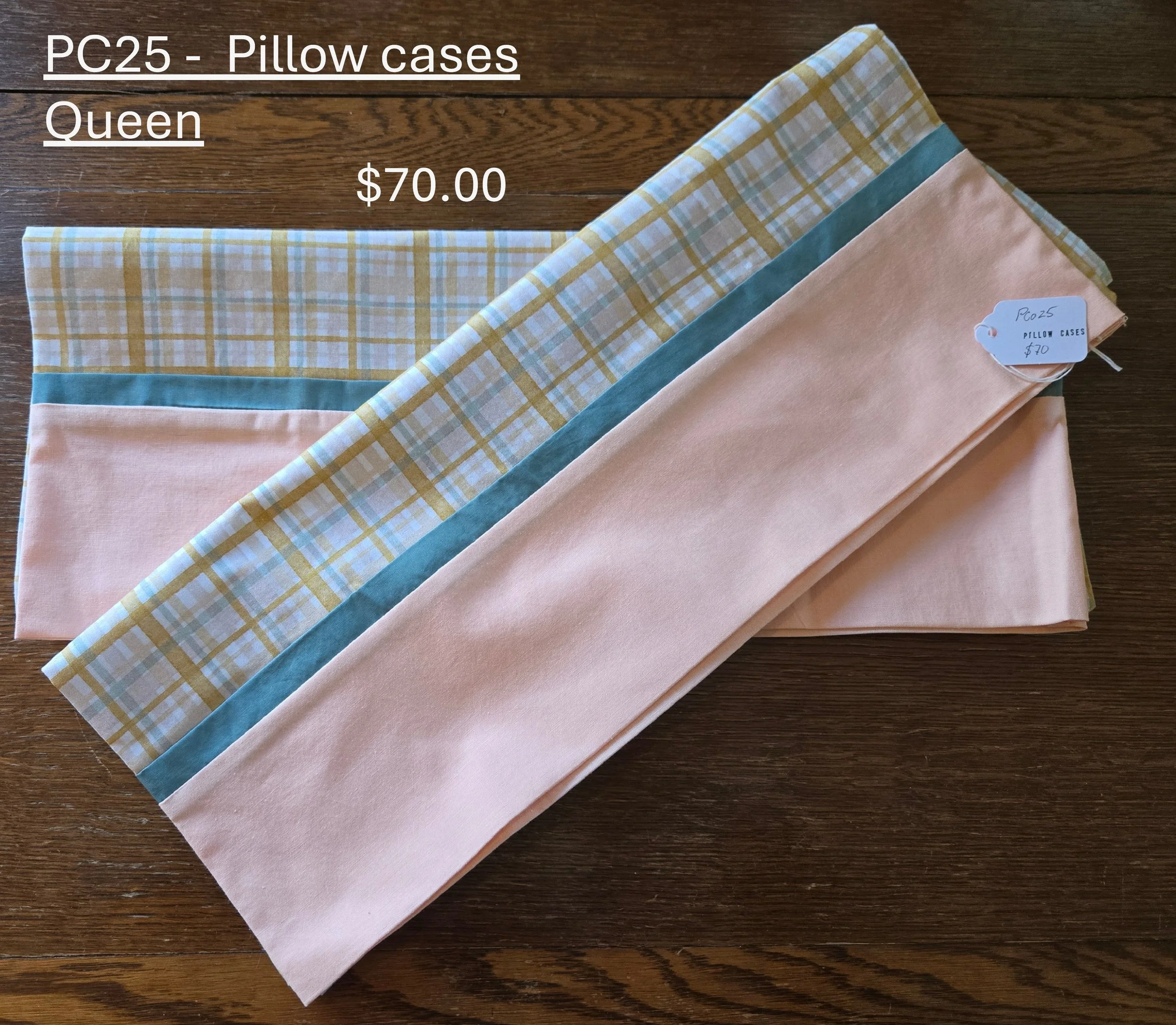 Handcrafted Queen Pillowcases - Plaid Elegance