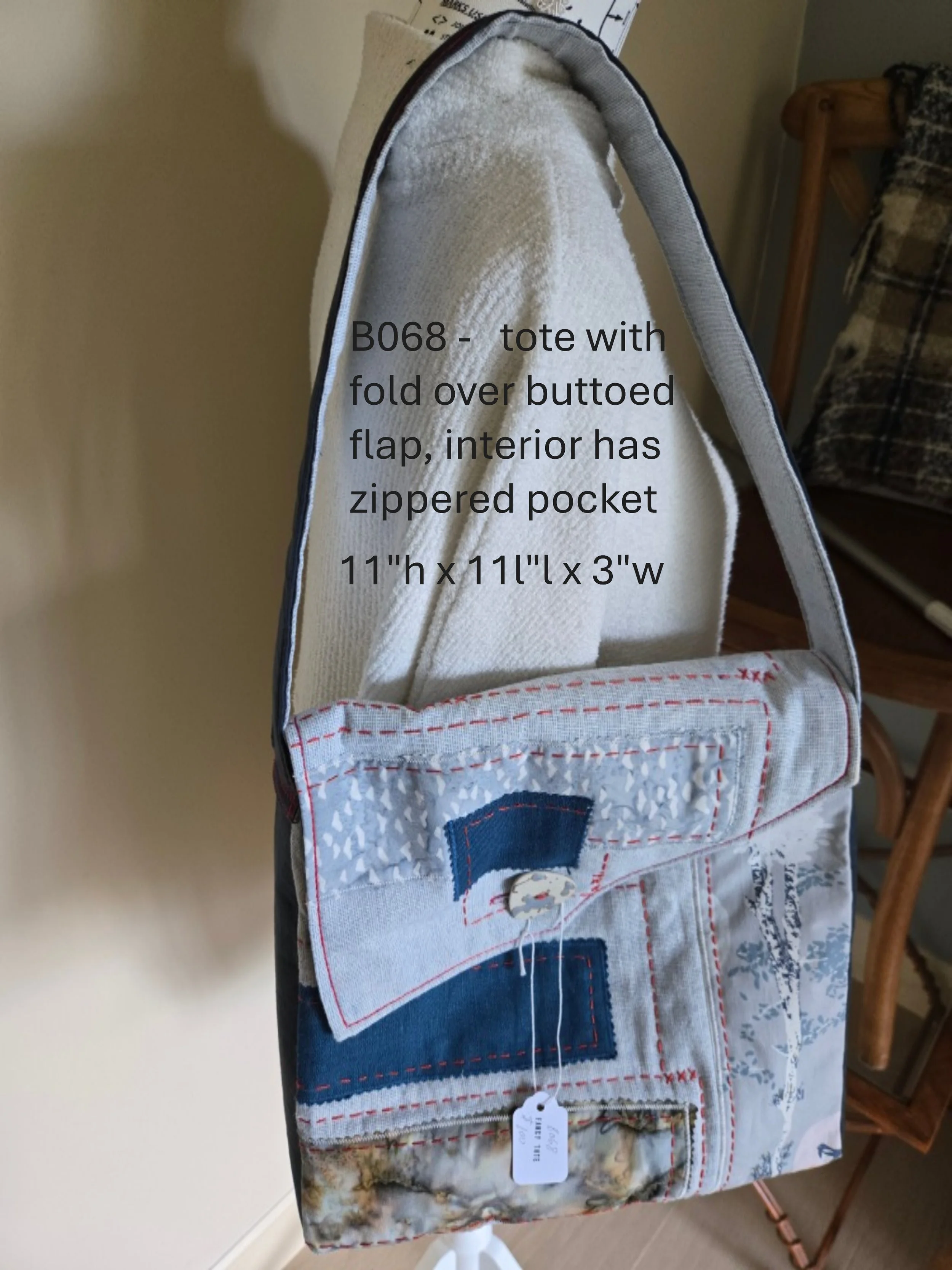 Artisanal Fold-Over Tote with Secure Button