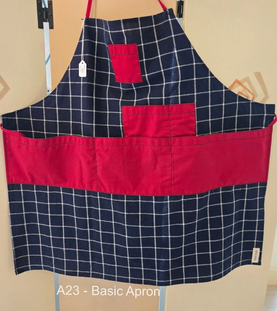 Checkered Chef's Apron with Red Accents
