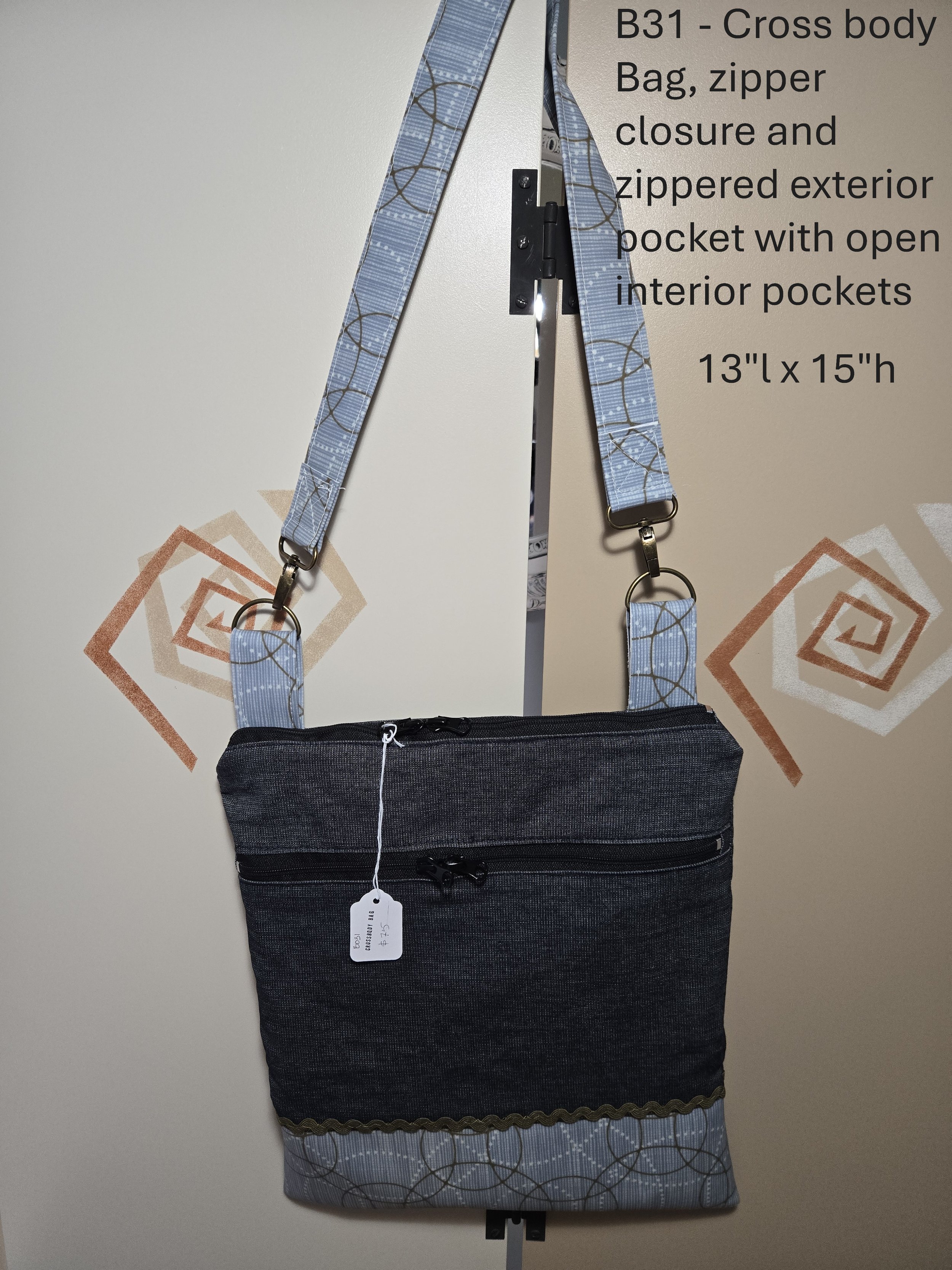 Stylish Crossbody Bag with Exterior Pocket