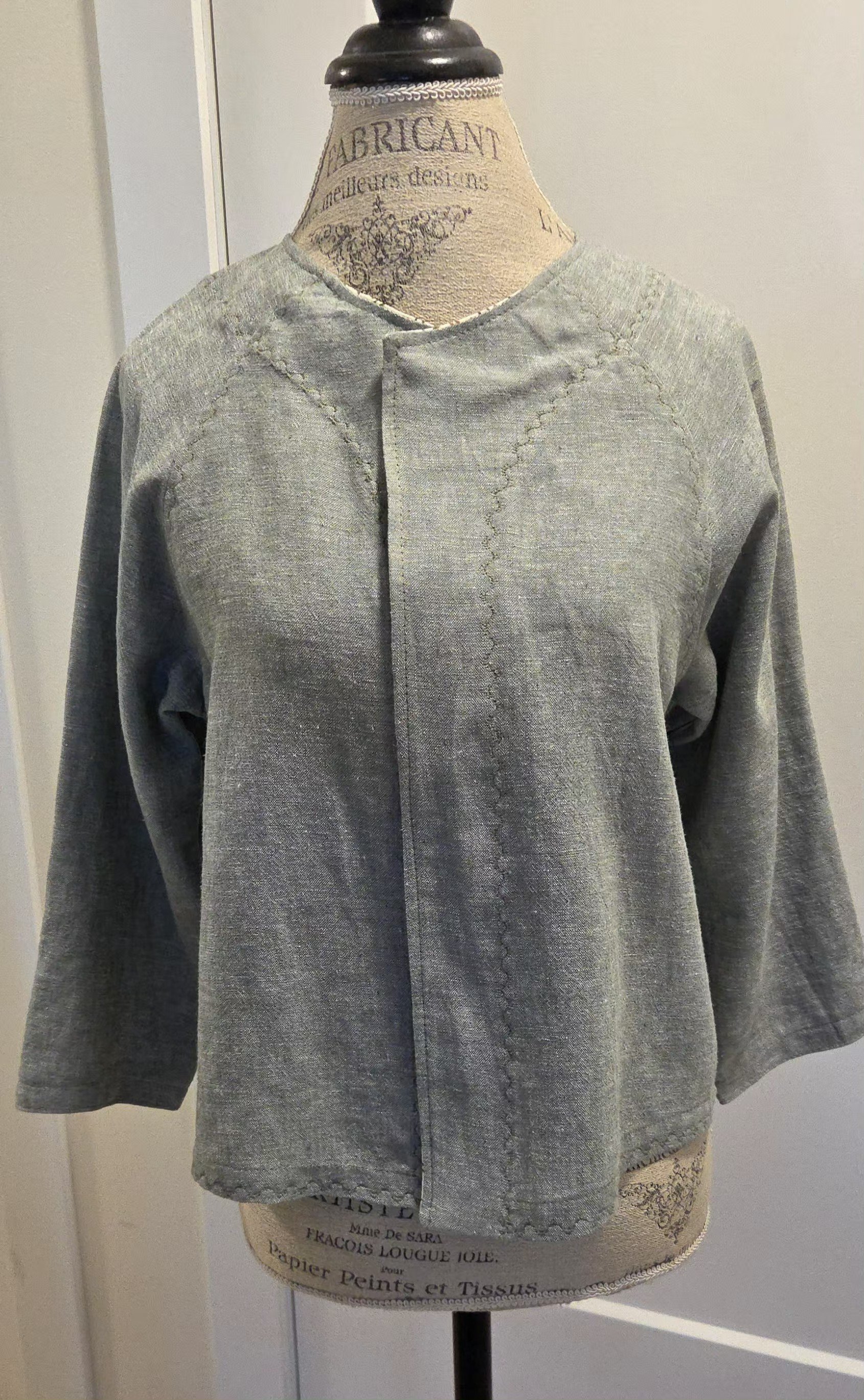 Handcrafted Linen Jacket in Gray