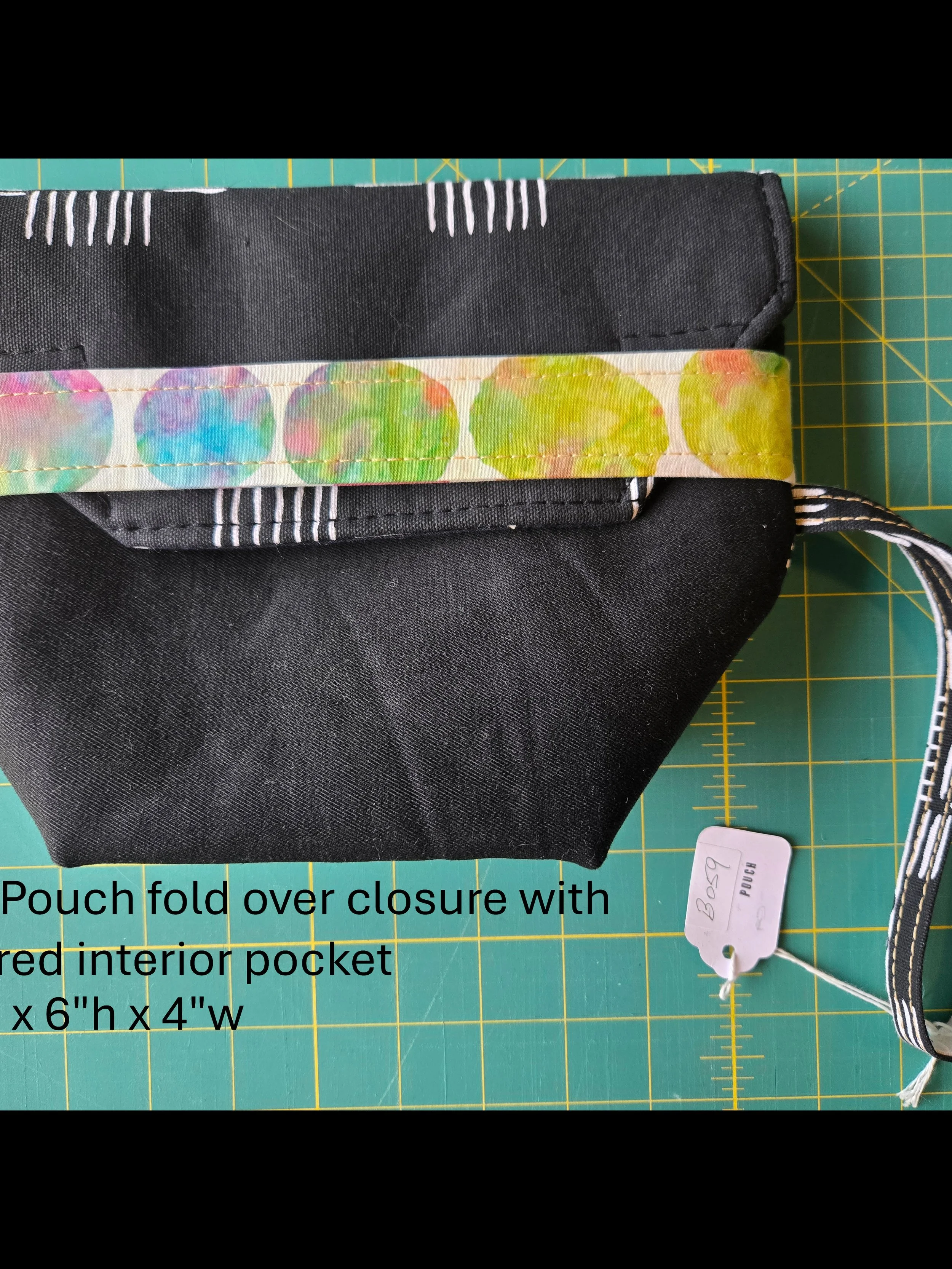 Handcrafted Designer Pouch with Zippered Interior