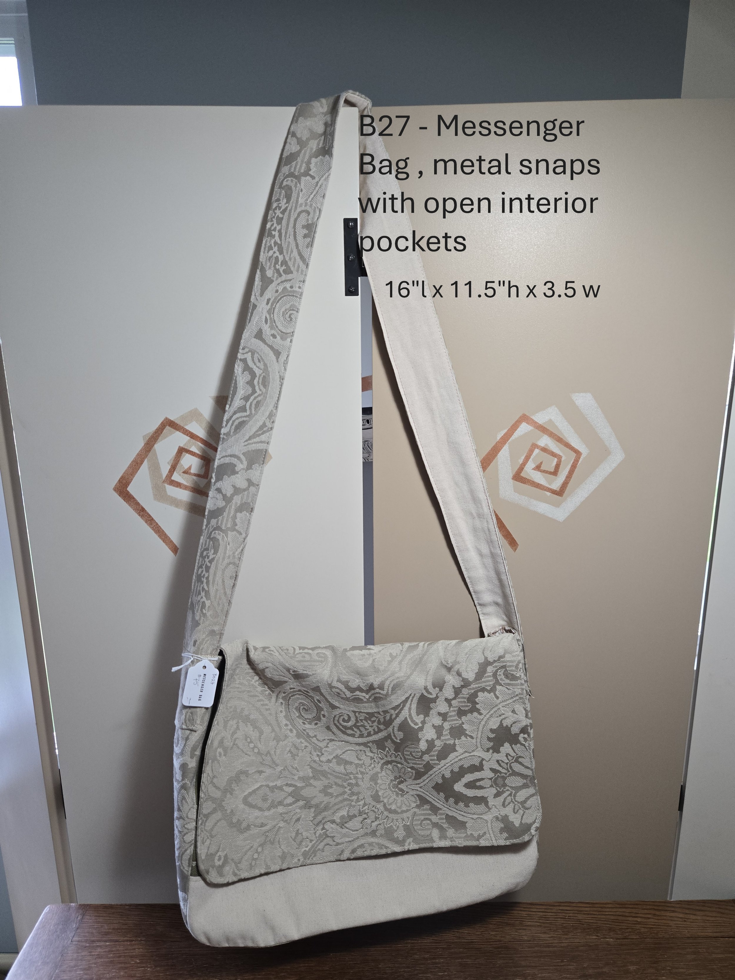Elegant Handcrafted Jacquard Messenger Bag