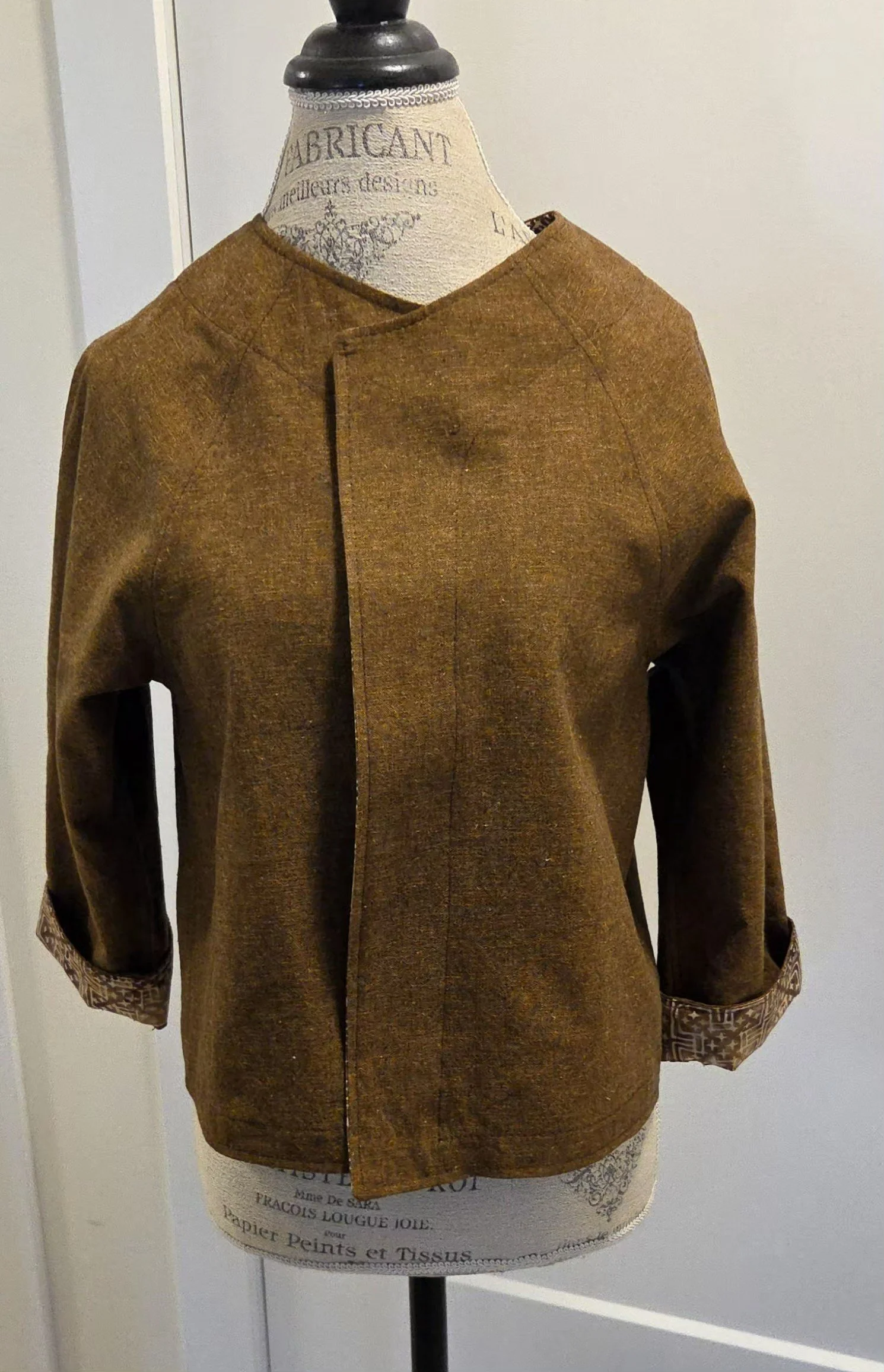 Elegant Brown Asymmetrical Jacket