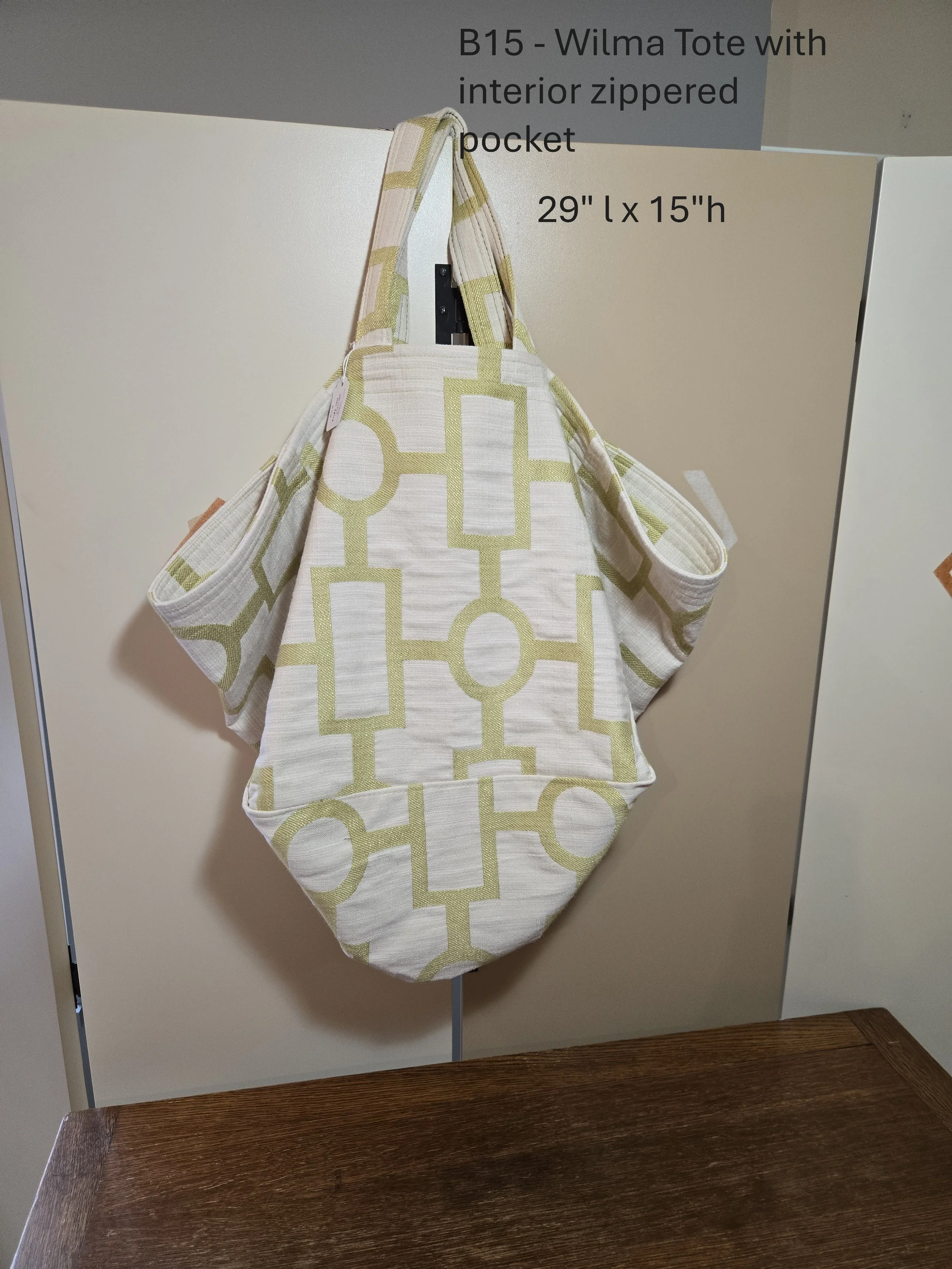 Wilma Tote Bag with Interior Zippered Pocket