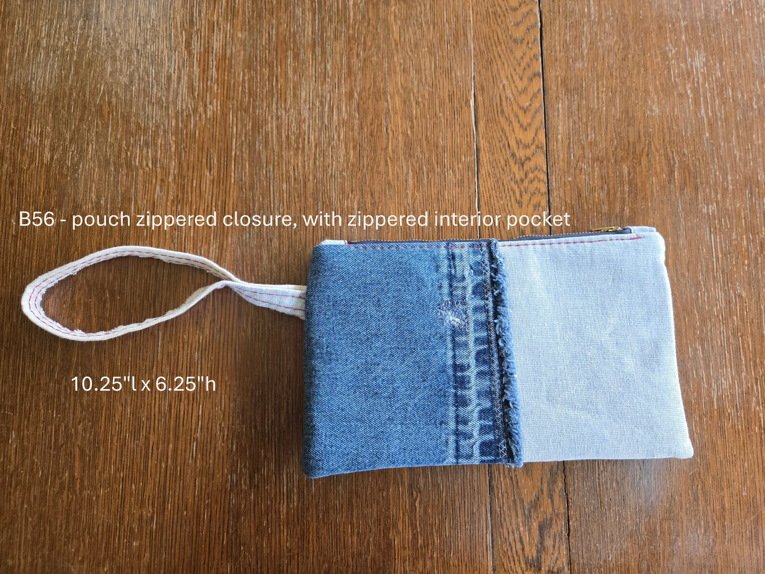Sustainable Denim Zippered Pouch