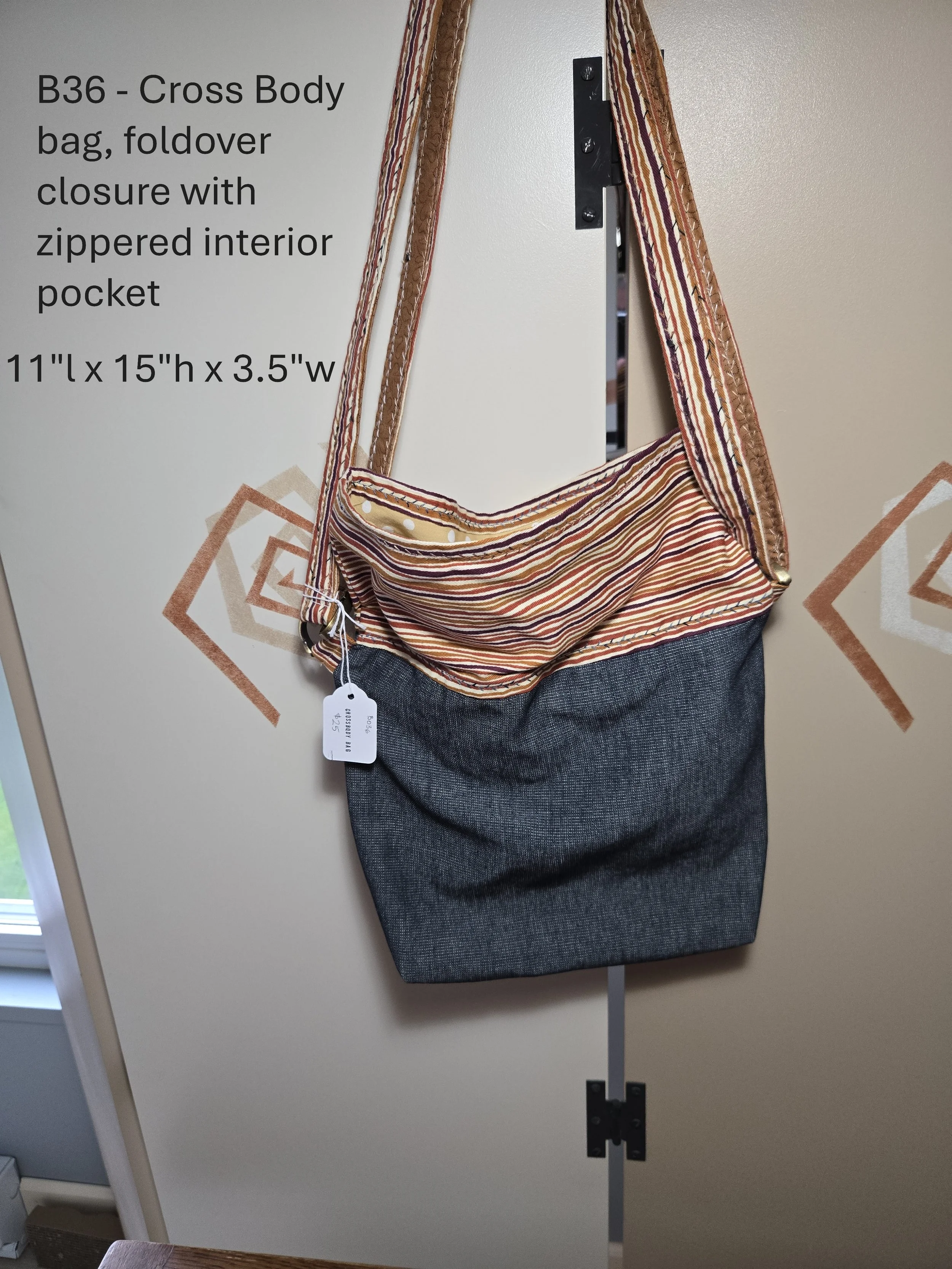 Handcrafted Striped Crossbody Bag