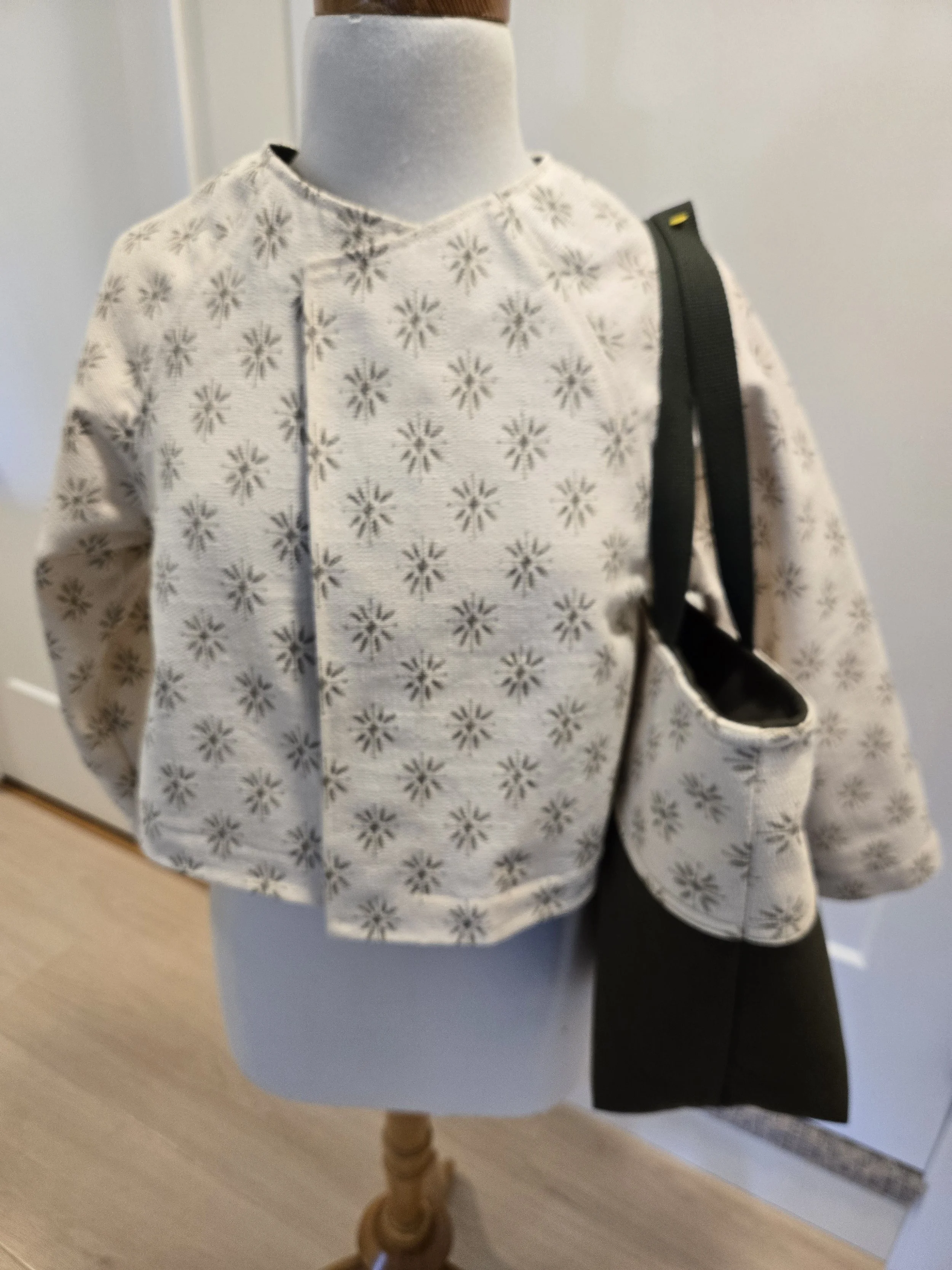Handcrafted Floral Jacket with Matching Tote