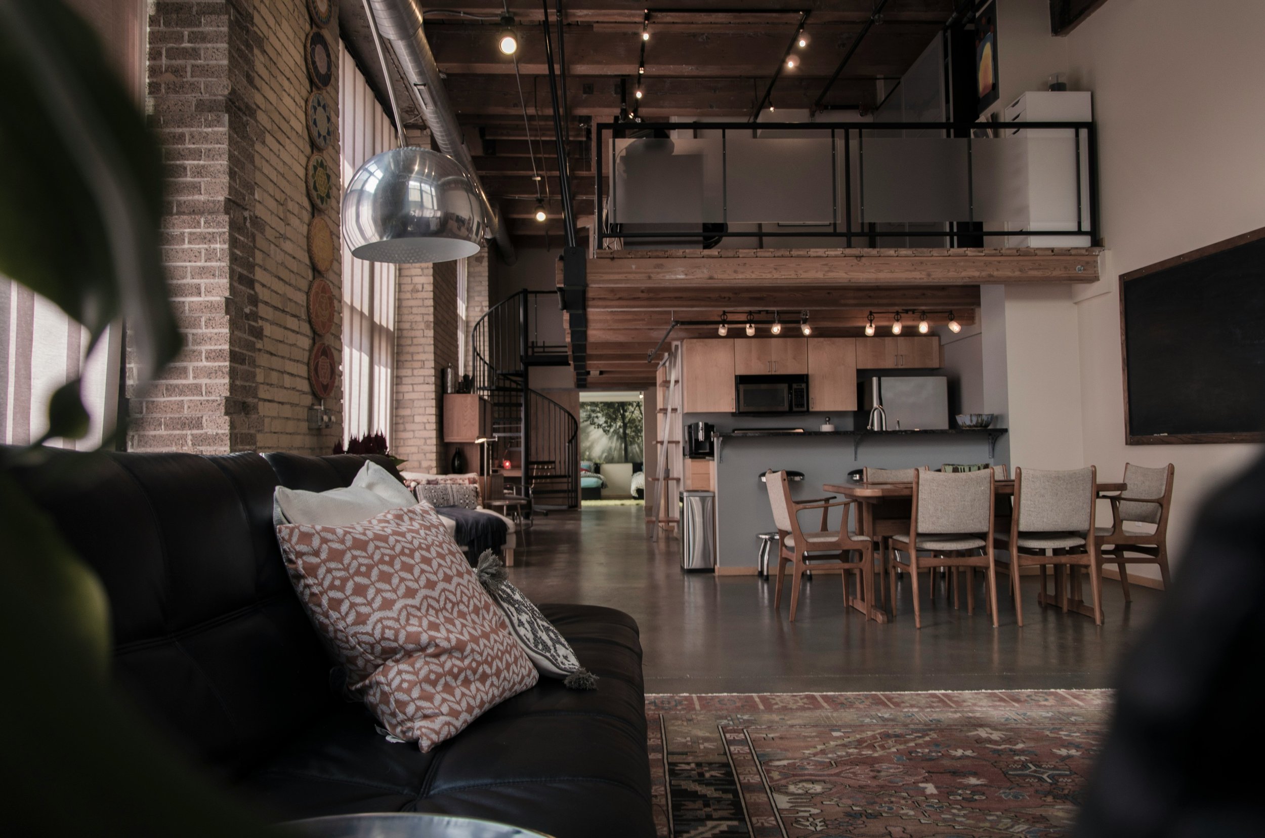Modern interior kitchen and livingroom.
