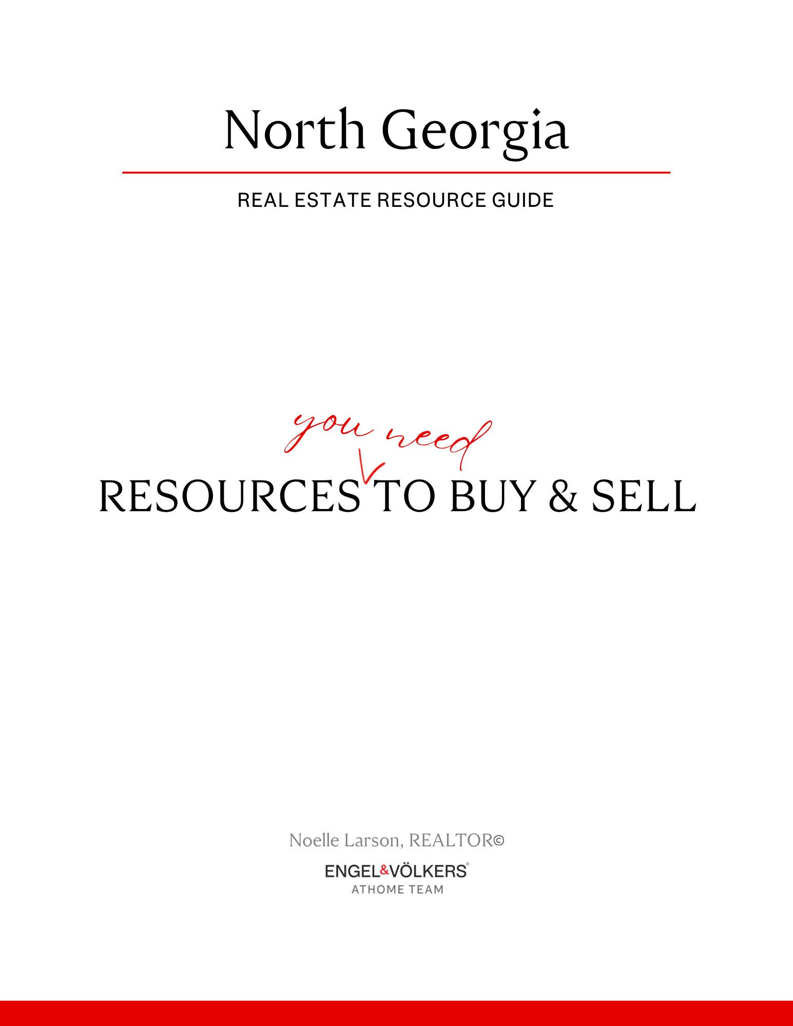 The cover page of a North Georgia real estate resource guide, featuring the title 'North Georgia REAL ESTATE RESOURCE GUIDE'