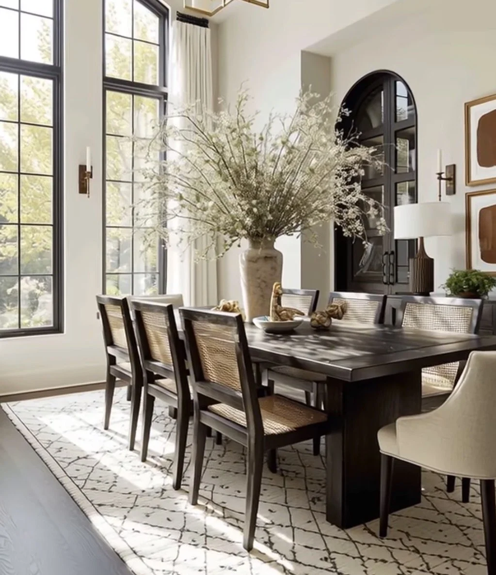 A modern dining room.