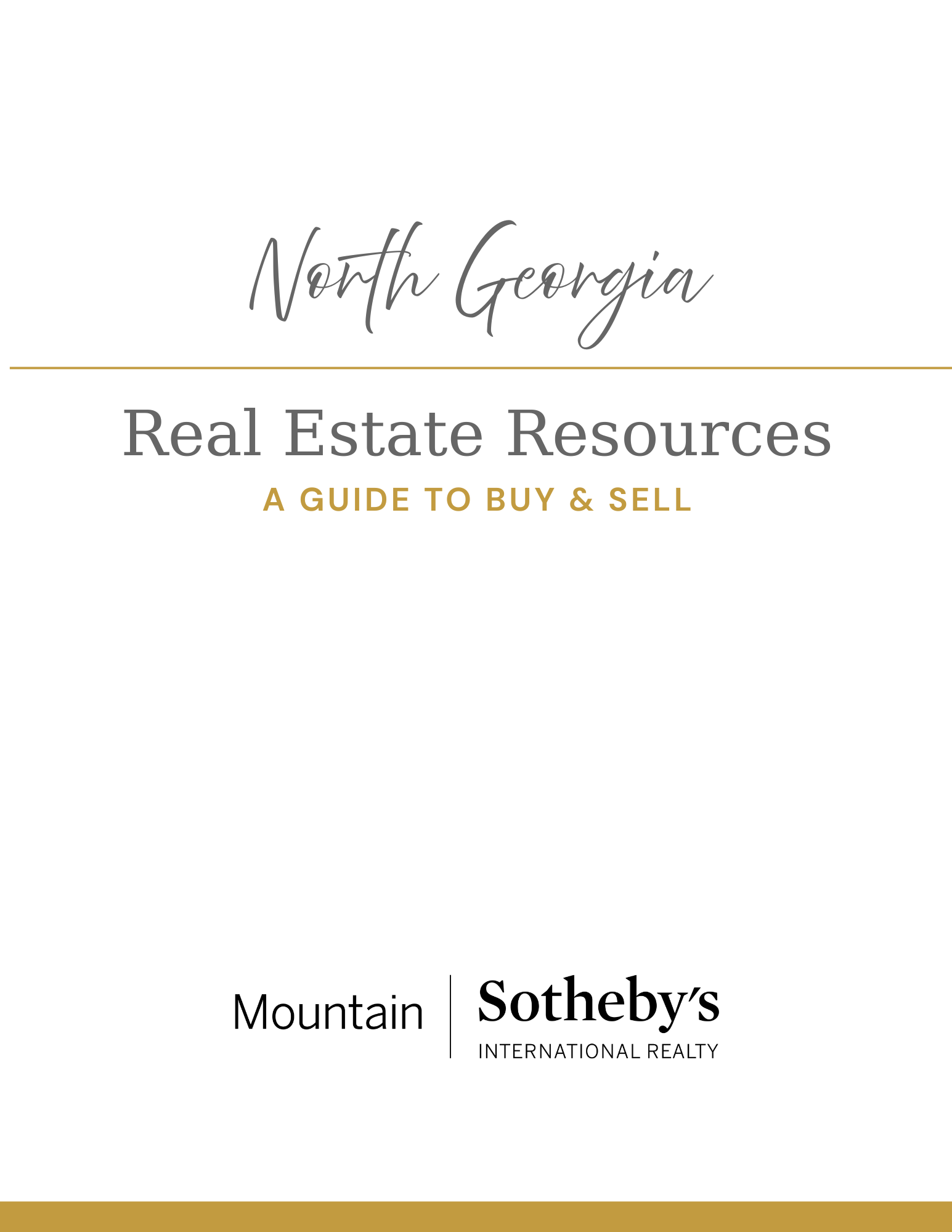 Resource Guide for North Georgia Real Estate: a guide to buying and selling property in North Georgia
