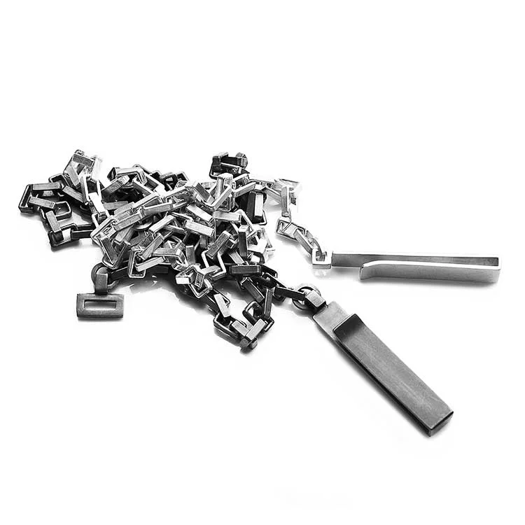 BLACKENED SILVER BOX CHAIN WITH CLIP CLASP