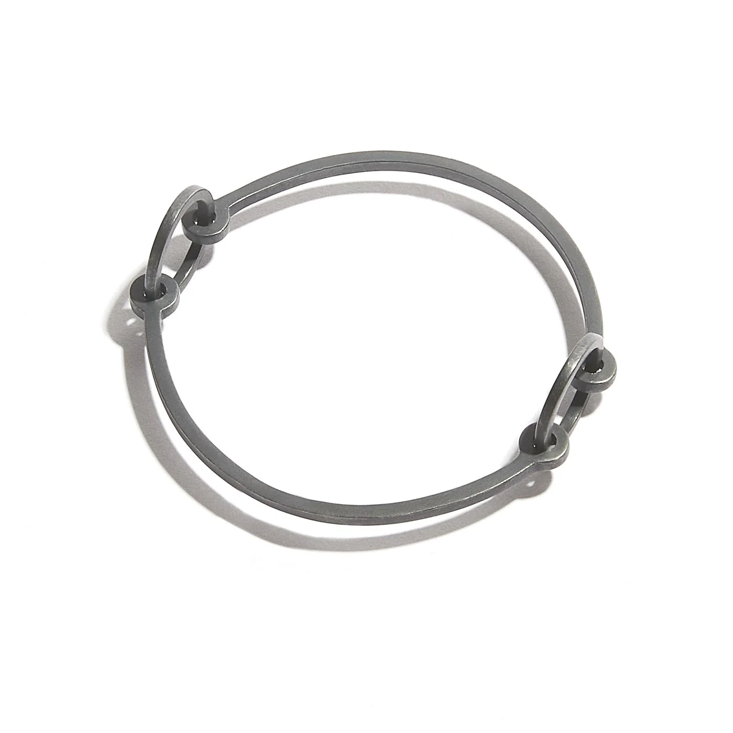 BLACKENED SILVER HALF CIRCLE BRACELET