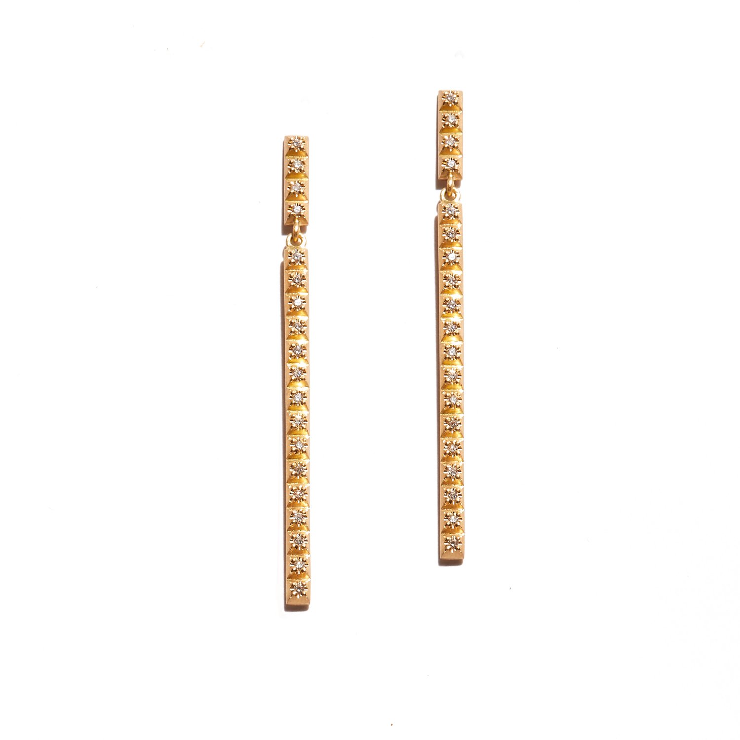 LONG DIAMOND LINE EARRINGS