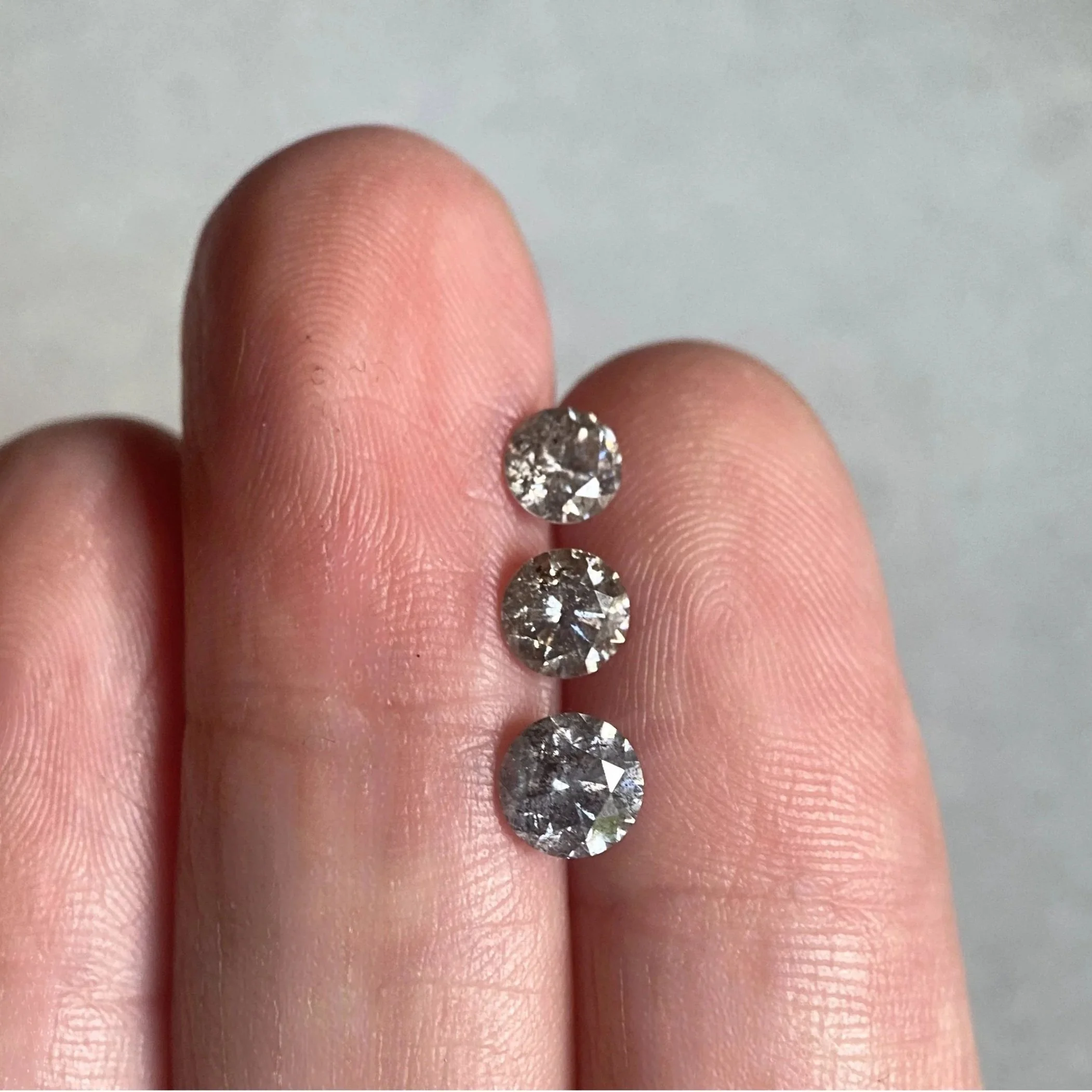 Salt &amp; Pepper Diamonds X 3
