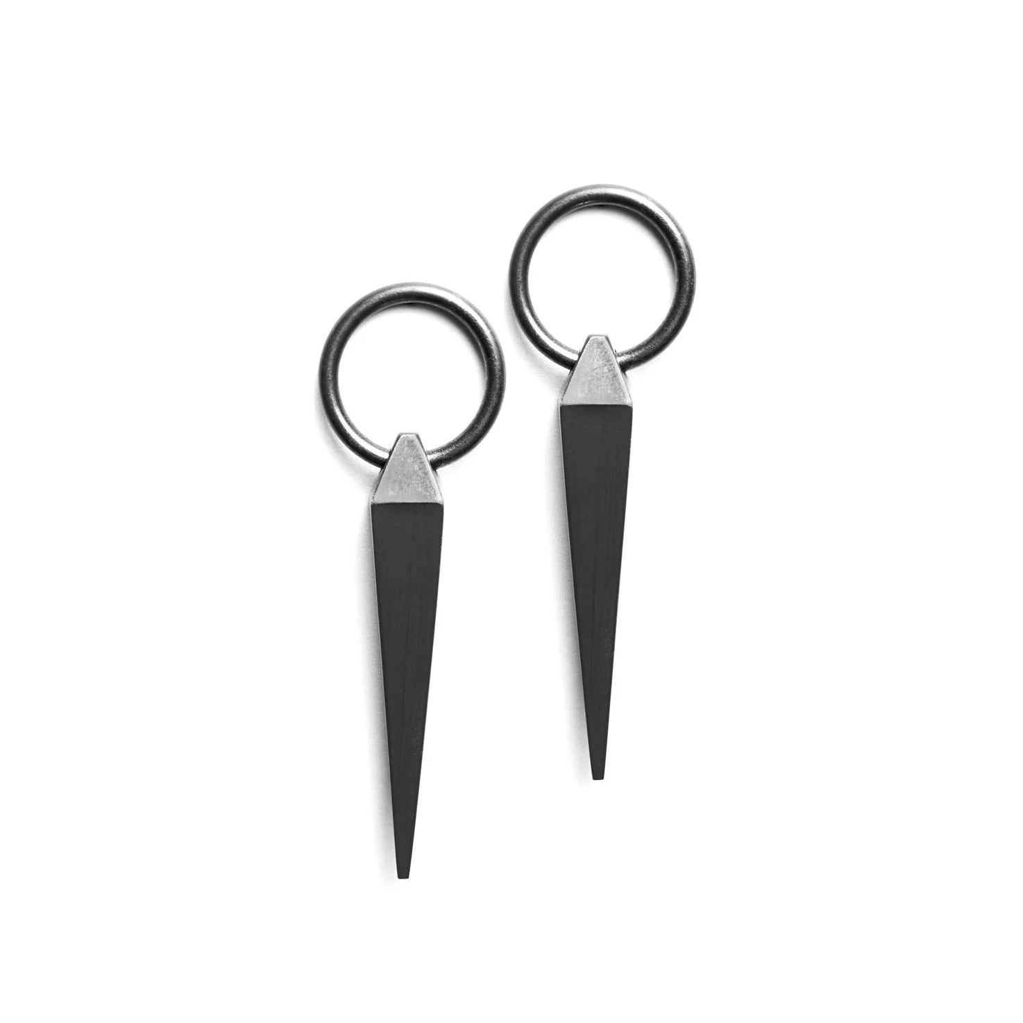 CIRCLE LINE PLUMB EARRINGS BLACK