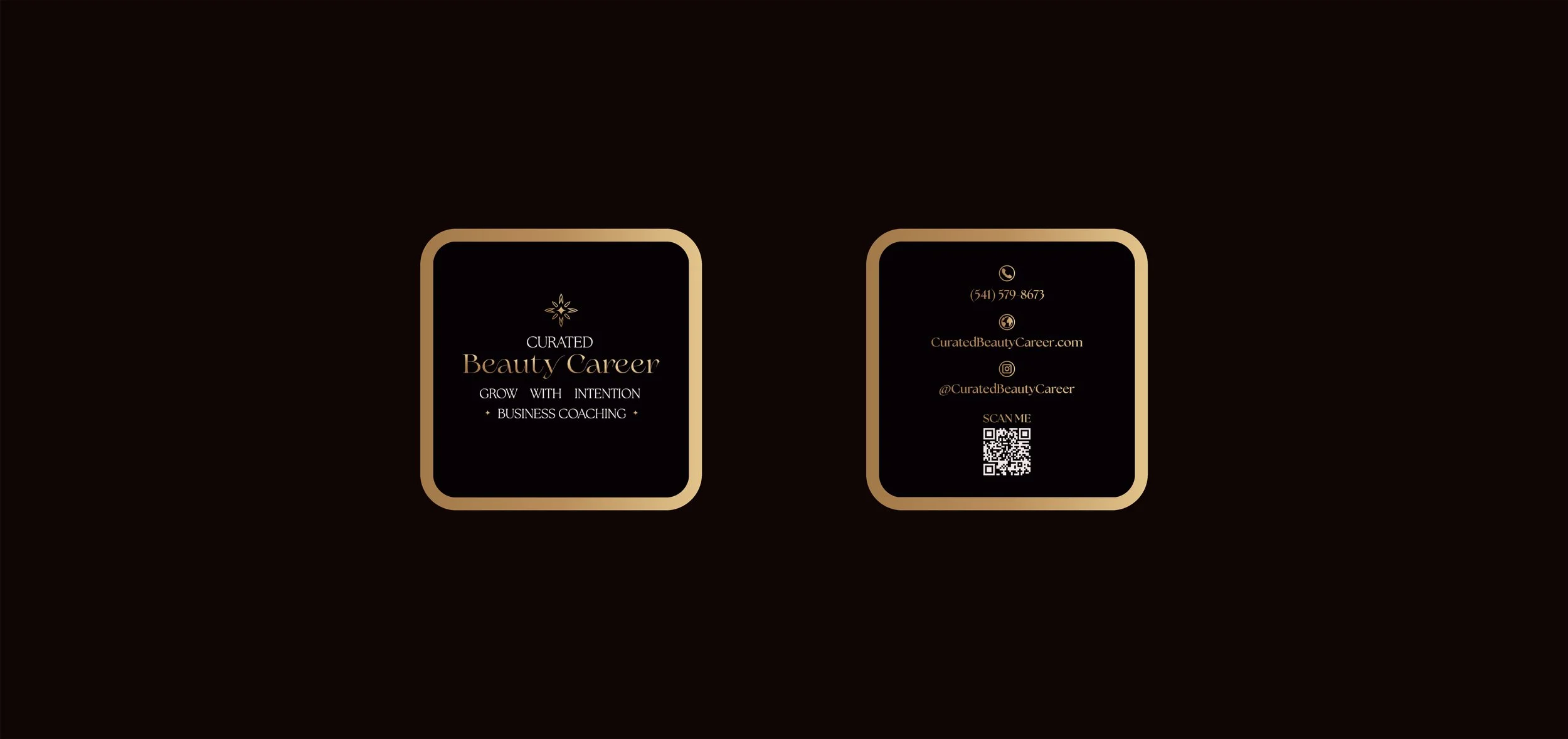 square luxury business card design for coaching business