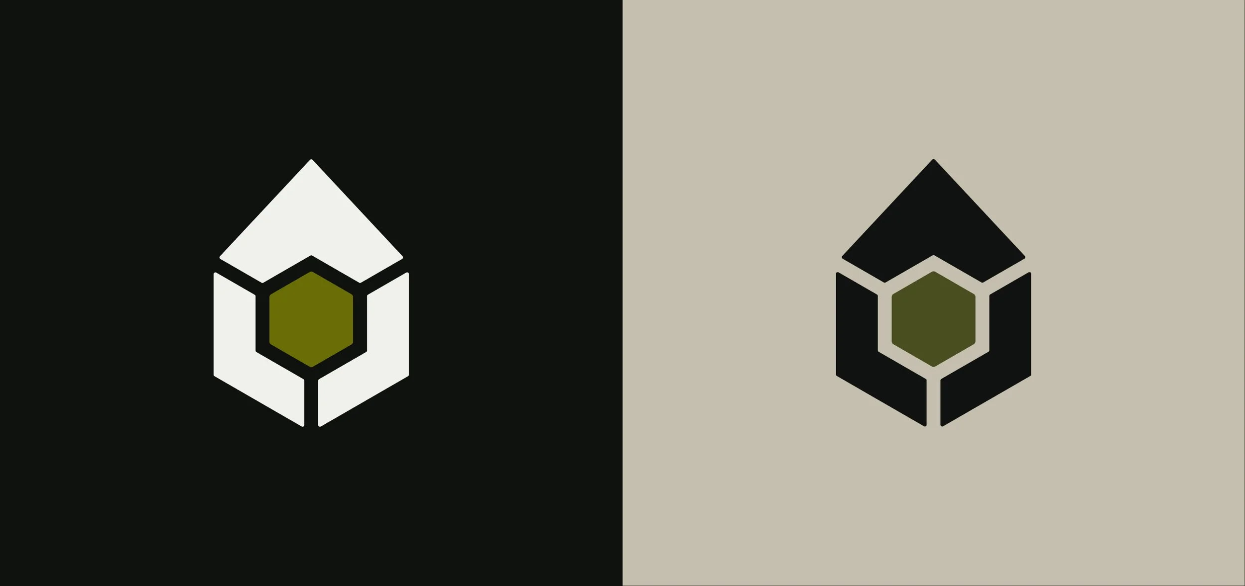 Clean and geometric white black and green tech logos