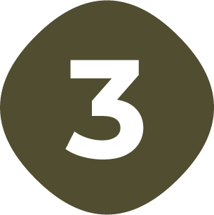 Dark green circle with a 3