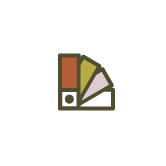Illustrated color chart icon representing brand visuals