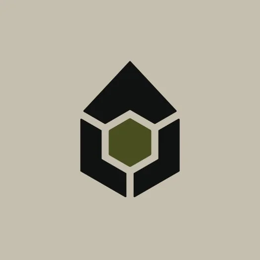 Green and black geometric logo for tech industry business