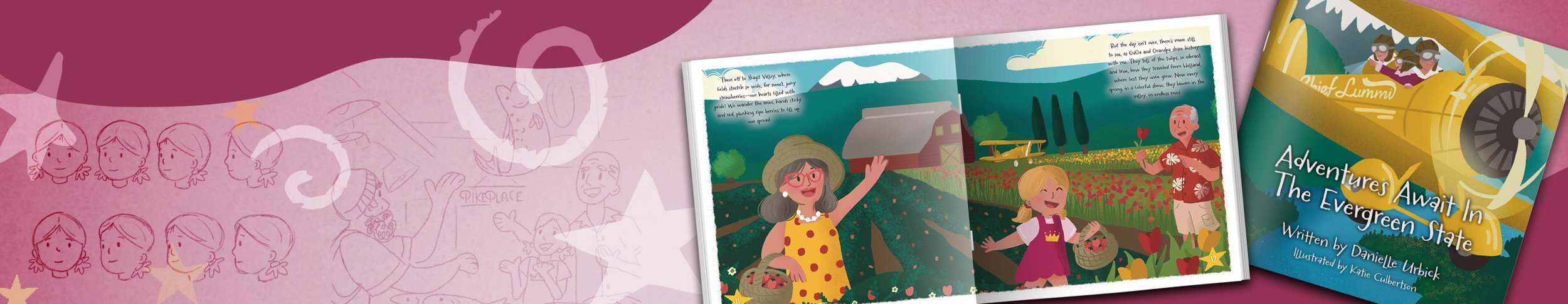 Illustrated PNW childrens book artwork and design