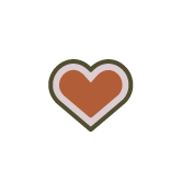 Illustrated heart icon representing a brand's substance
