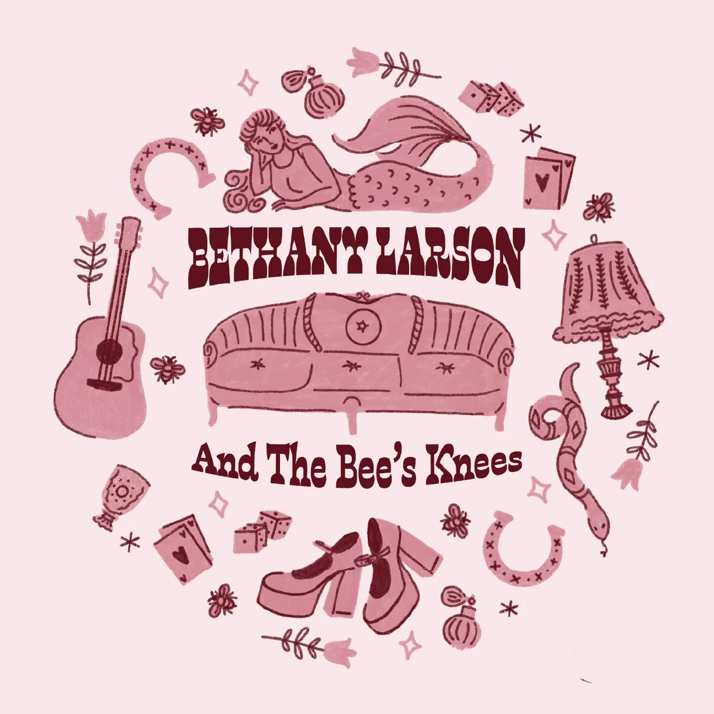 Collage Illustration for Bethany Larson and the Bee's Knees Band Merchandise