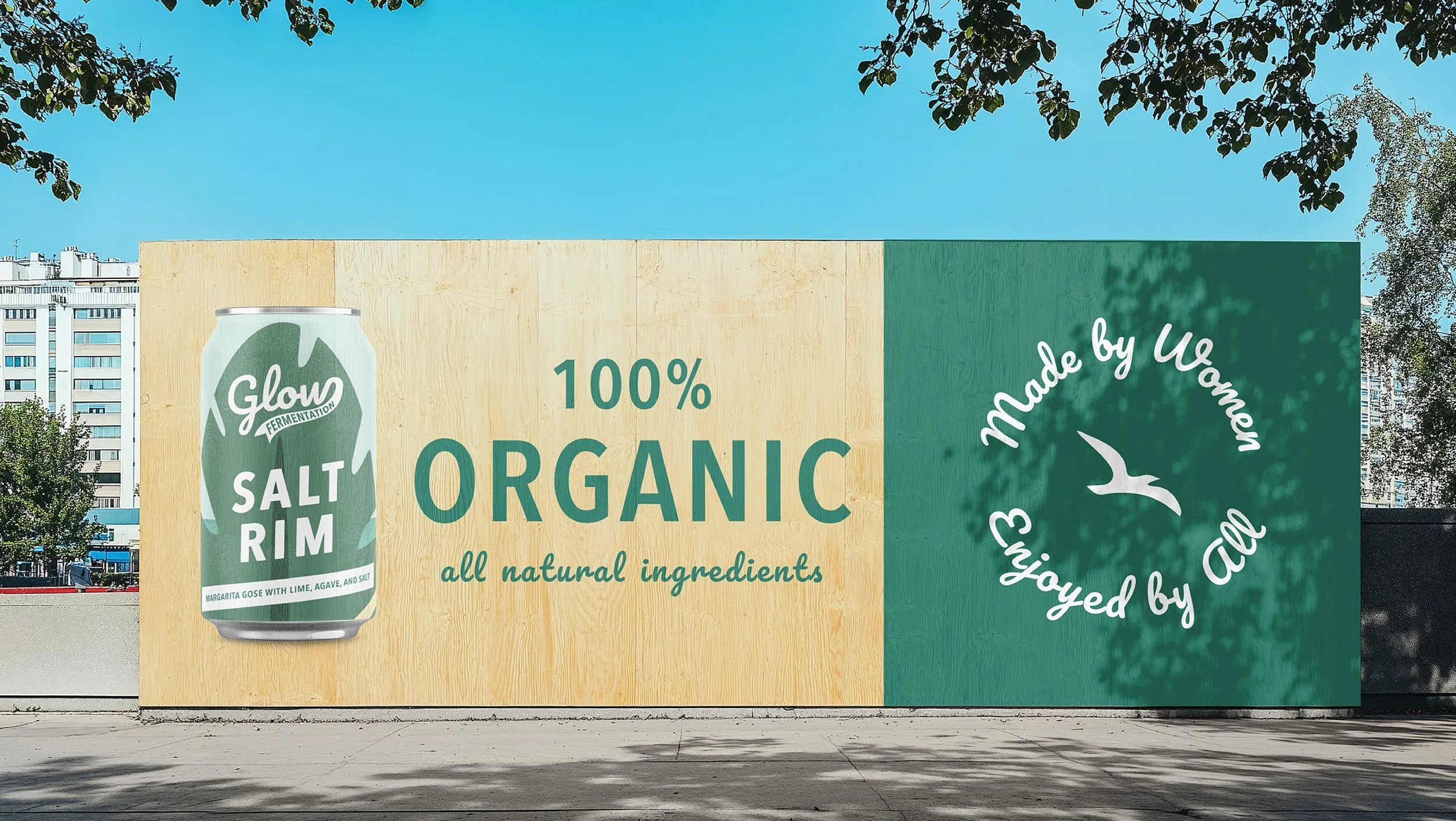 Green billboard promotion for brewery