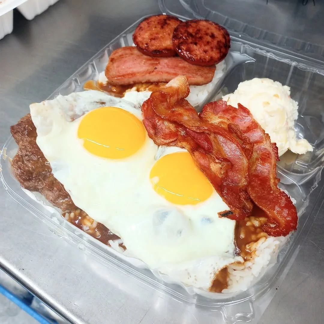 Super Loco with Sunnyside Eggs, Add-on Bacon 
Served Everyday