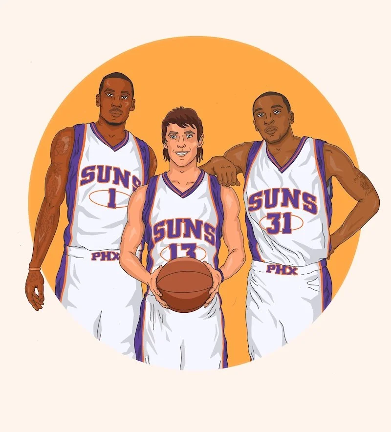 Stoudemire, Nash and Marion from Phoenix Suns Illustration
