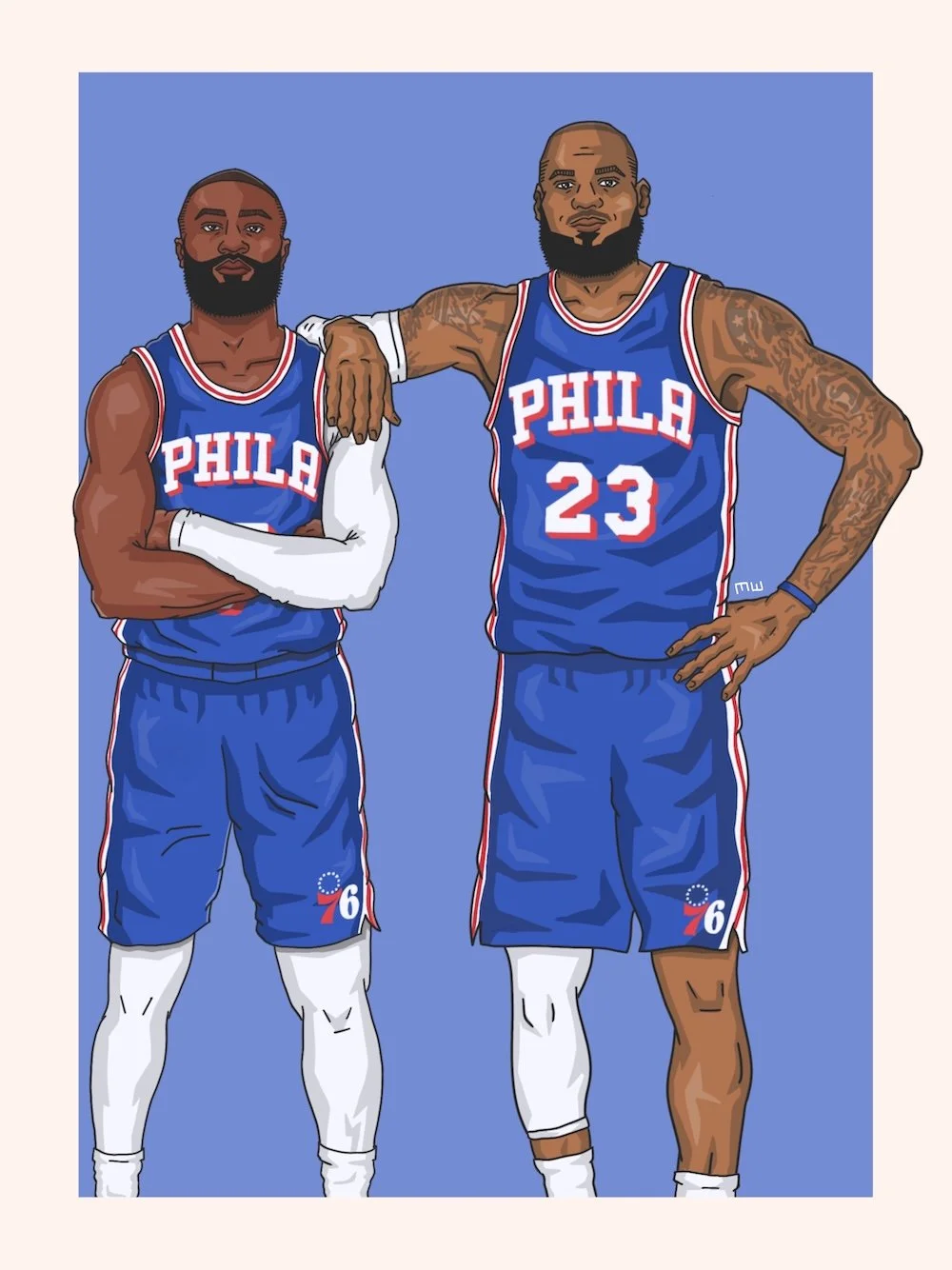 Jaylen Brown and LeBron James Illustration