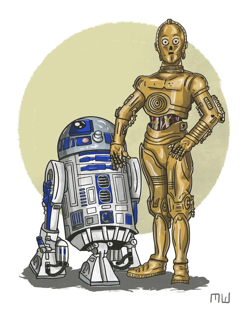 C-3PO and R2-D2  Illustration