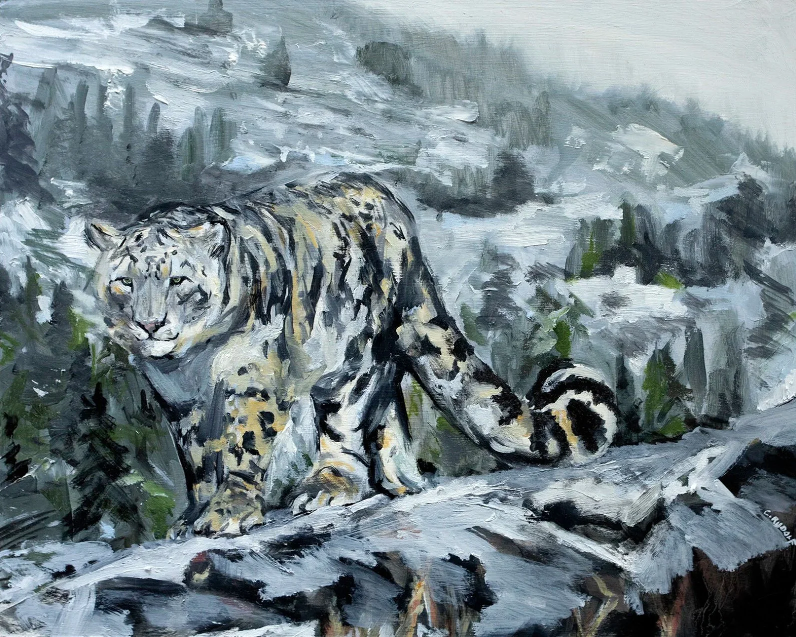 Snow Leopard
oil painting on panel 20.25” x 16” 2020

Private Collection
