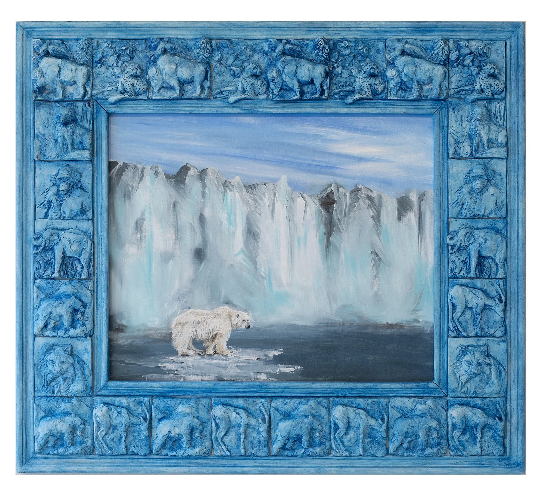 Polar Bear
oil on panel with cast plaster and wood frame 37” x 32.5” 2018

Private Collection