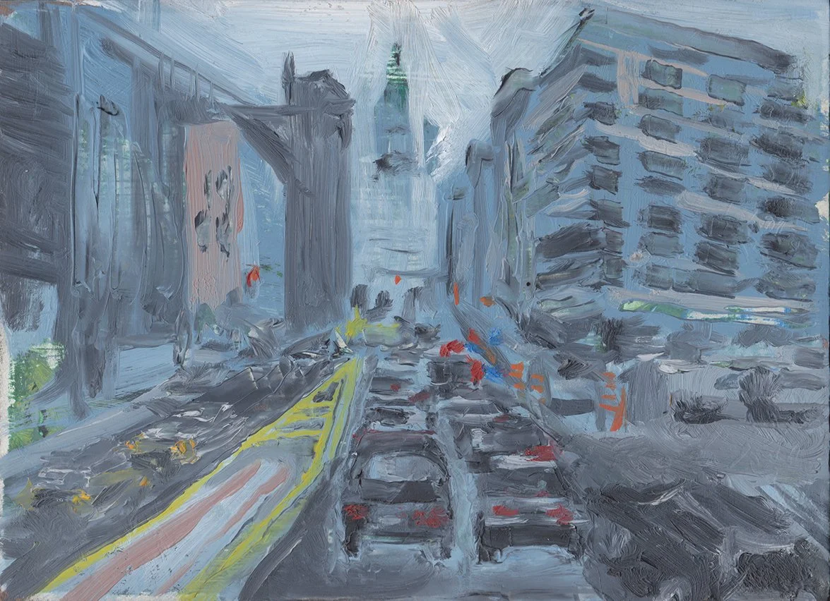 Entering the Pinball Machine
oil on panel 5" x 7" 2016

Philly Scenes Series

Private Collection