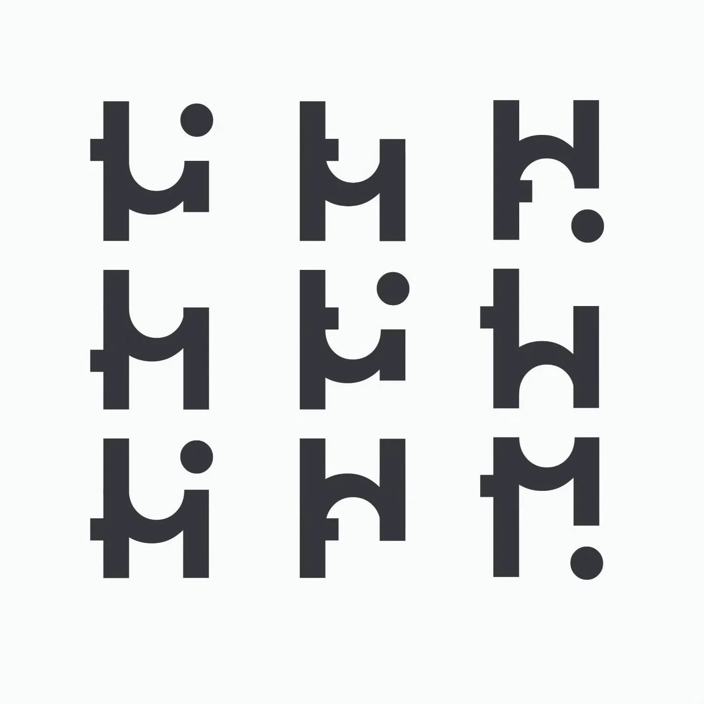 Letter Dissection Project. Base type: Century Gothic Bold. Letters used: i, q, t. Made in Illustrator. Type 1.