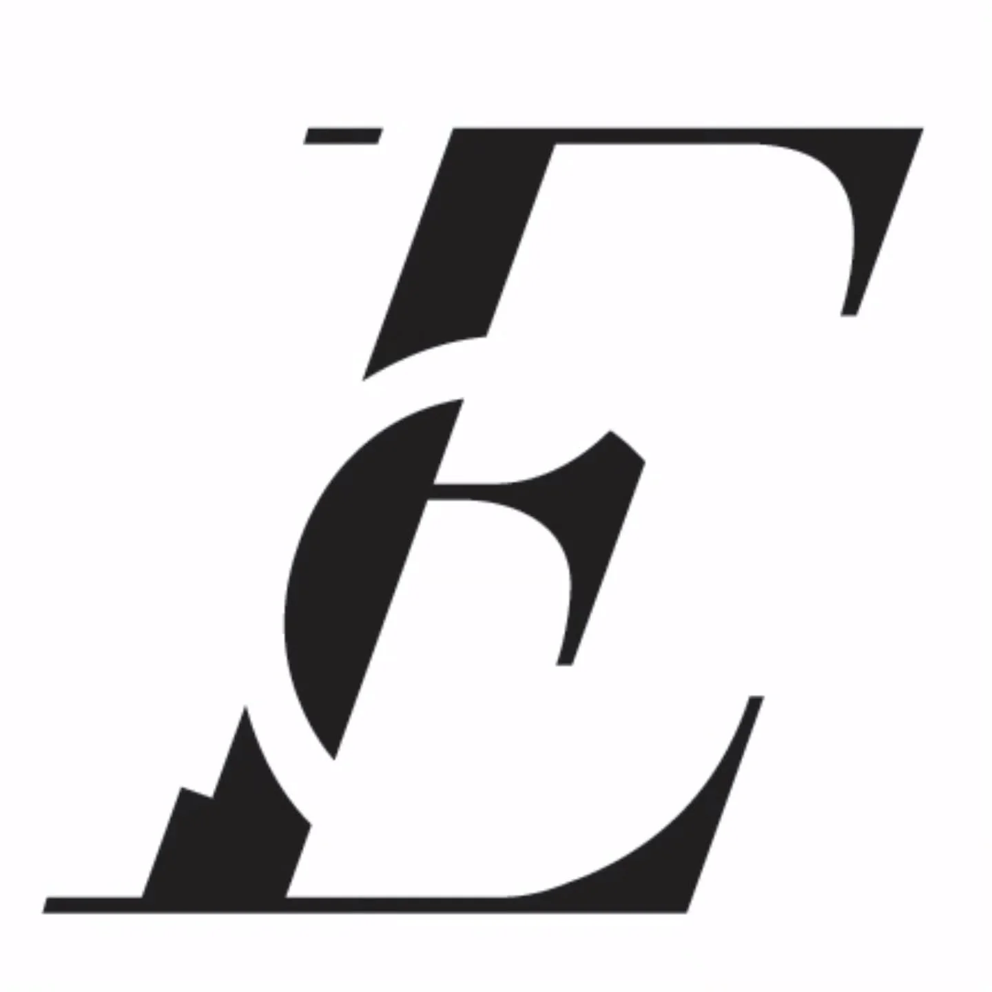 Counterform project using initials. Type 1. Made in Illustrator.